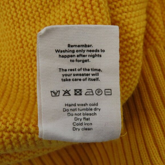 Sheep Inc Women Extra Large Mustard Yellow Knitted Crewneck Merino Wool Sweater - Picture 10 of 12